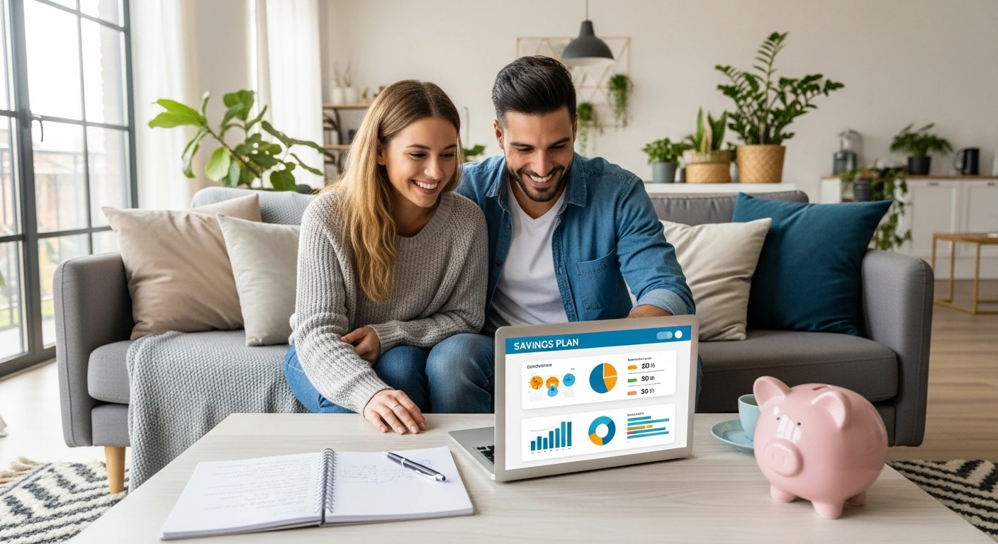 Couple reviewing savings plan